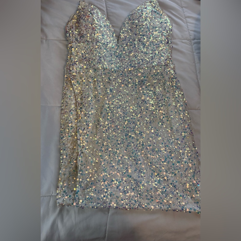 Iridescent Sequin Homecoming/ Prom Dress